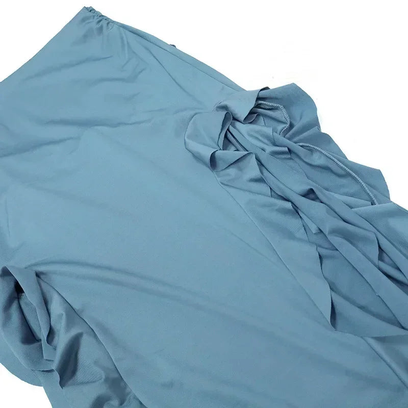 BWQ Long Dresses For Women Slit Sexy Bodycon Sleeveless Jellyfish Dress Hot Girls Fashion Off The Shoulders Maxi Dress Woman